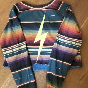 Aviator Nation Serape Tulum Cropped Crew Sweatshirt